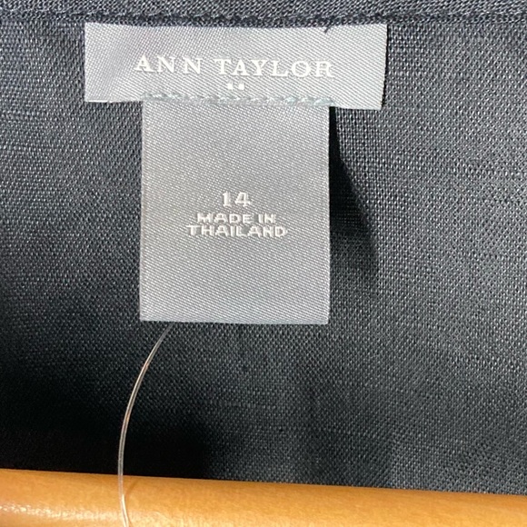 Ann Taylor linen blouse ruffle button down blouse size 14 NWT - Picture 9 of 10
